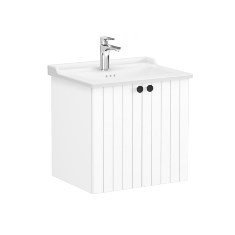 Vitra Root Groove 69275 Lavabo Dolabı, Kapaklı, 60 Cm, Mat Beyaz, Klasik Lavabolu